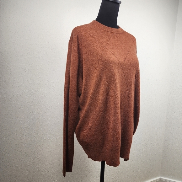 Dockers Classic Crewneck Knit Sweater Men's Size L Burnt Orange Pullover Preppy - Picture 4 of 10